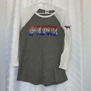 VS PINK bling baseball tee